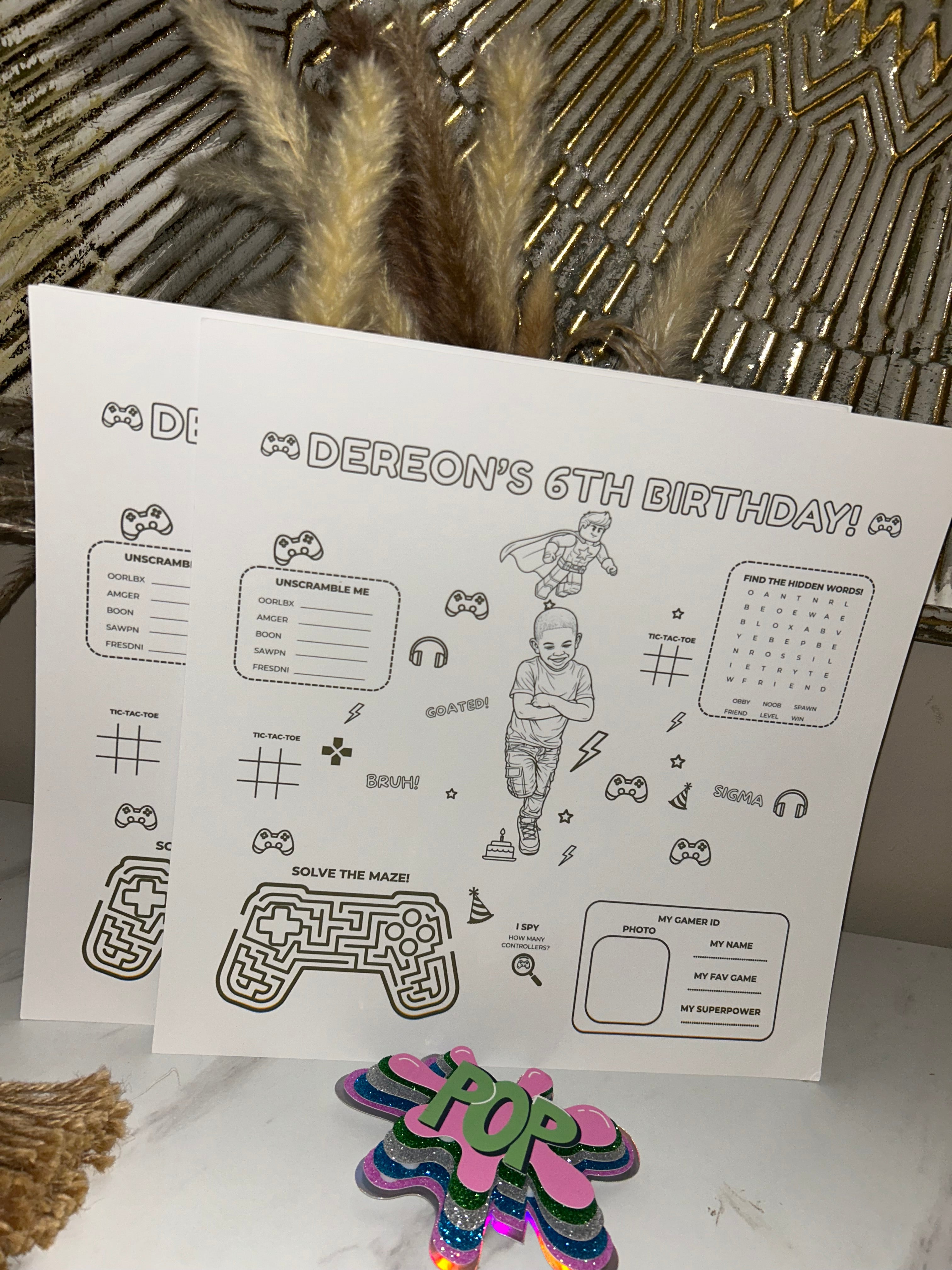 Place Mat Activity Sheets